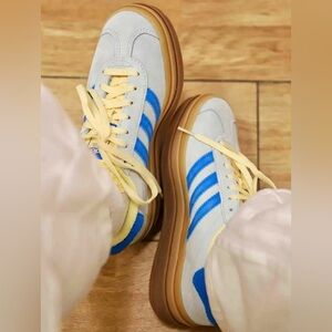 ADIDAS Gazelle Bold Sneakers Almost Blue Yellow